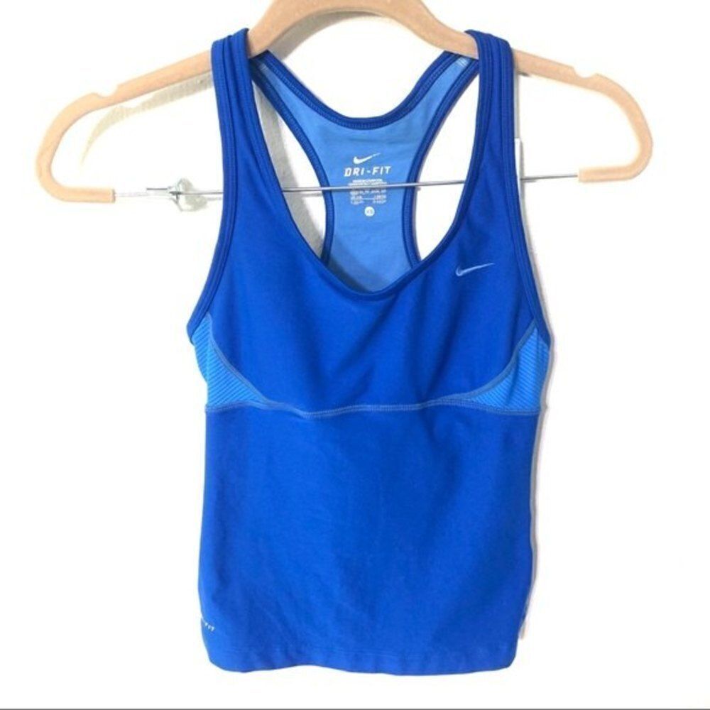NIKE racerback tank top womens deep blue dri fit tank top xsmall